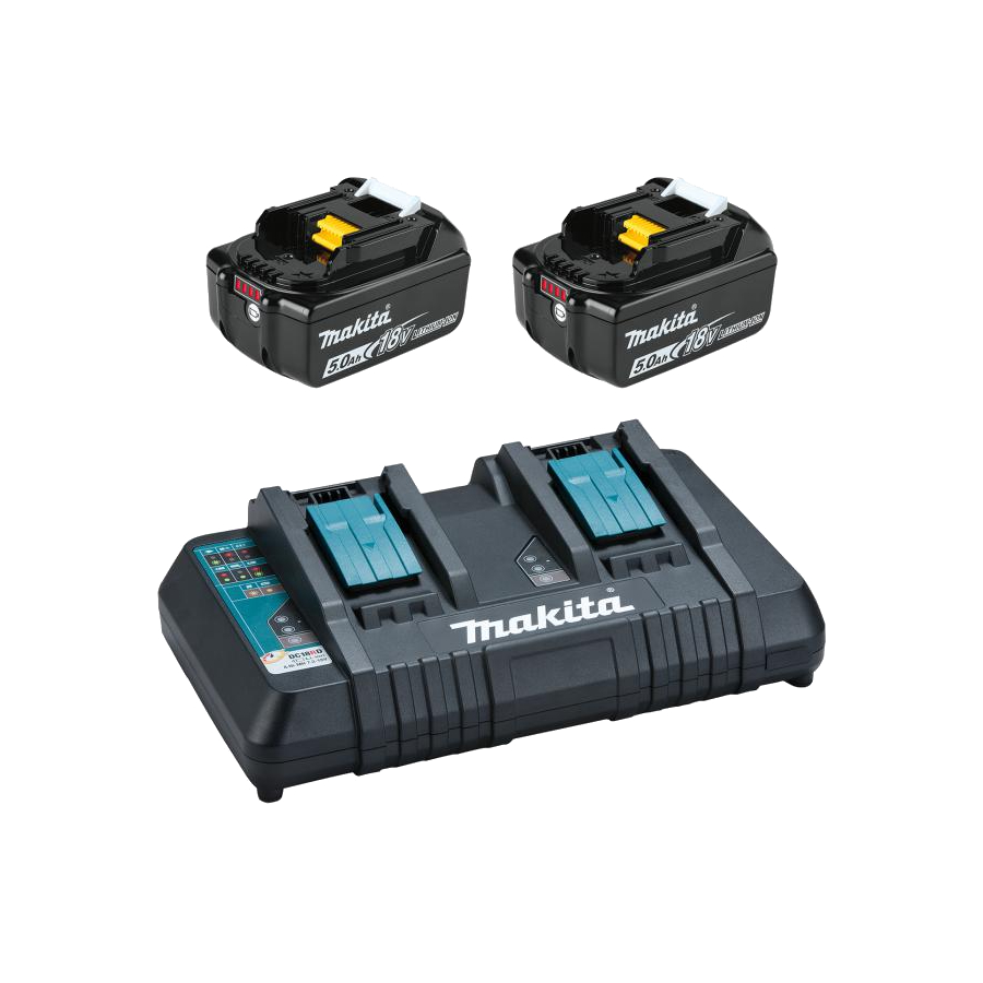 Ensemble de 2 batterie 5,0 Ah 18V LXT au lithium-ion et chargeur rapide à double port
