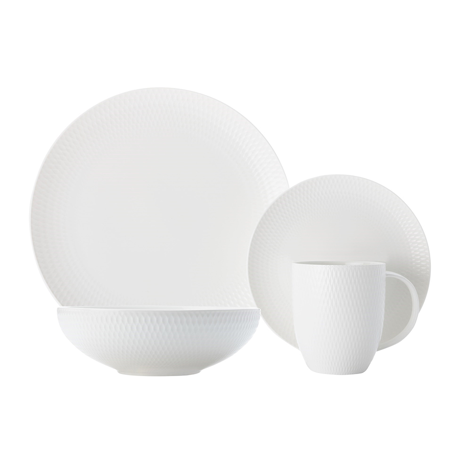 Diamonds Round 16-Piece Porcelain Dinnerware Set