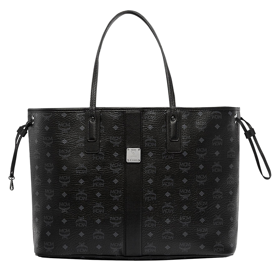 Reversible Liz Large Shopper in Visetos - Black
