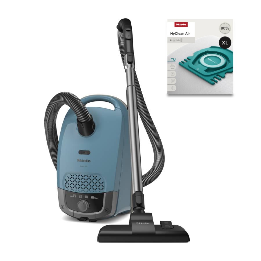 Guard S1 Canister Vacuum Cleaner with Bag - Nordic Blue with 2x TU XL HyClean Air - Pack of 8 
