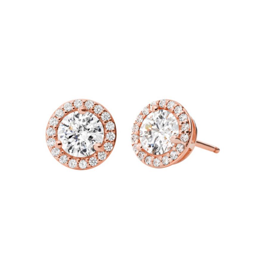 Precious Metal-Plated Sterling Silver Pave Studs