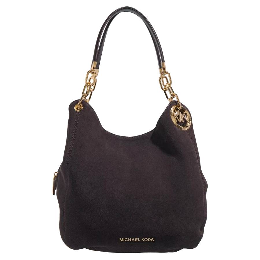 Sac à bandoulière Lillie en suède - Chocolat - Grand