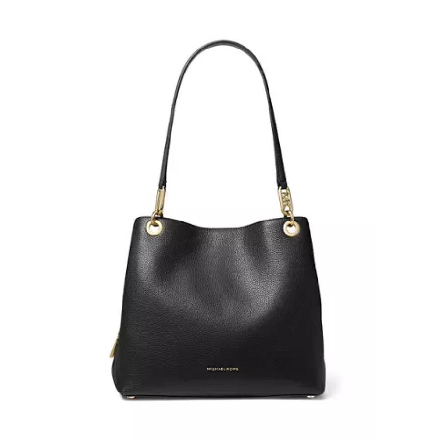 Kensington Pebbled Leather Tote Bag - Black - Large
