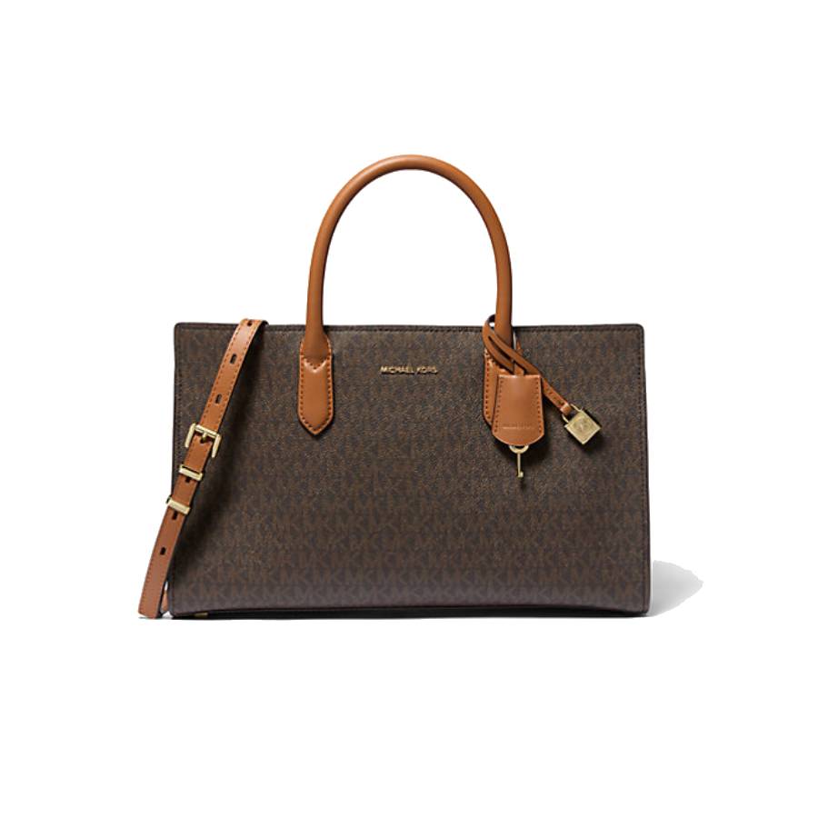 Scarlett Signature Logo Satchel - Brown / Acorn - Medium