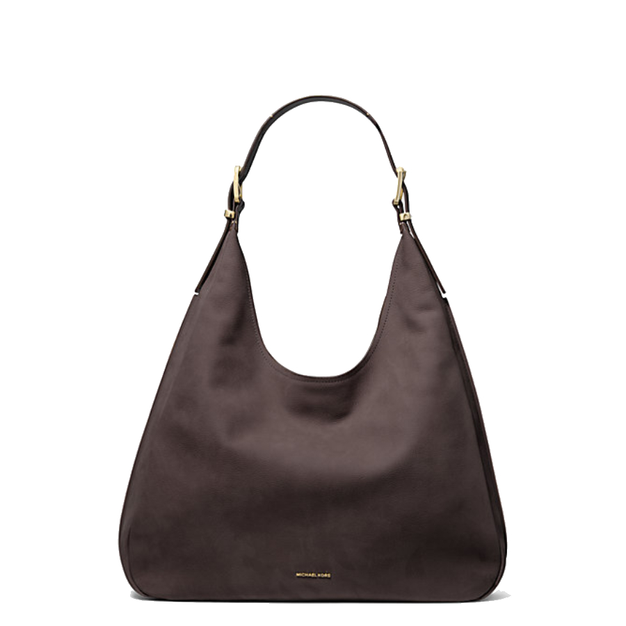 Grand sac à bandoulière hobo en nubuck Nolita - Chocolat