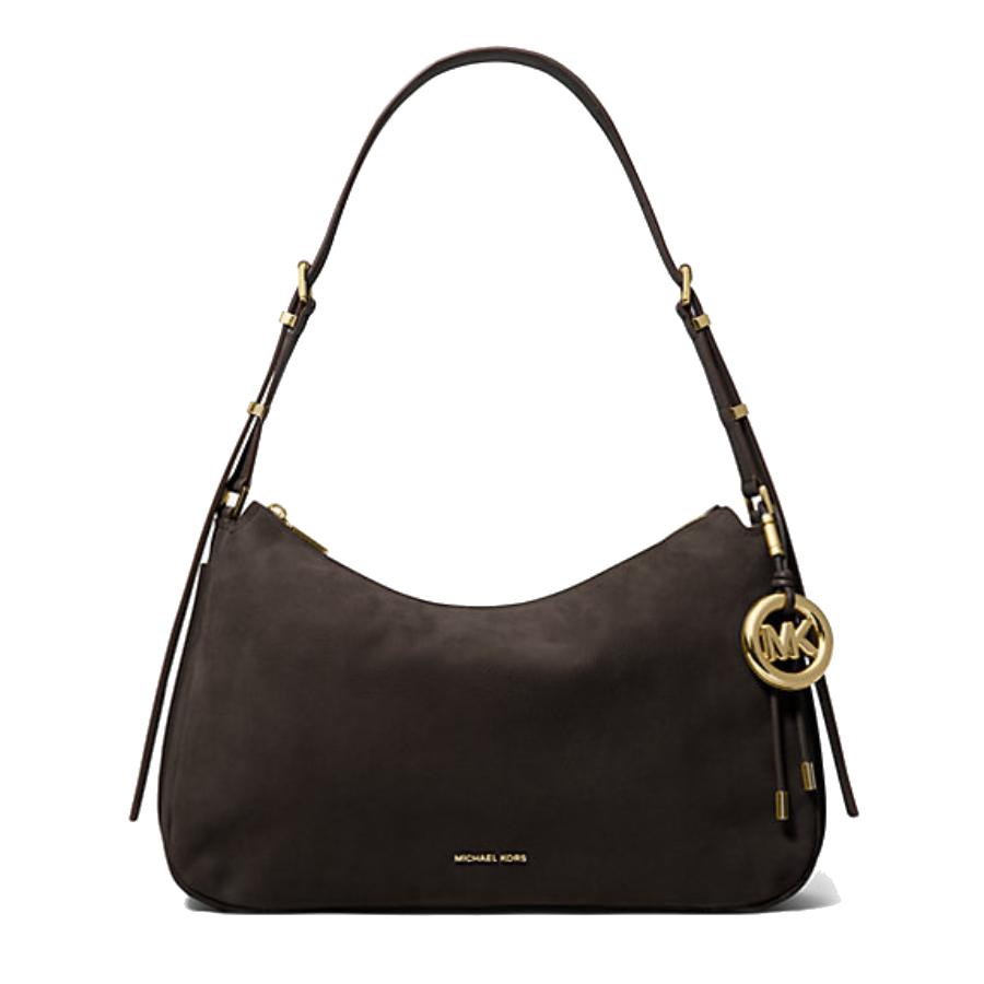 Nolita Nubuck Convertible Shoulder Bag - Chocolate - Medium