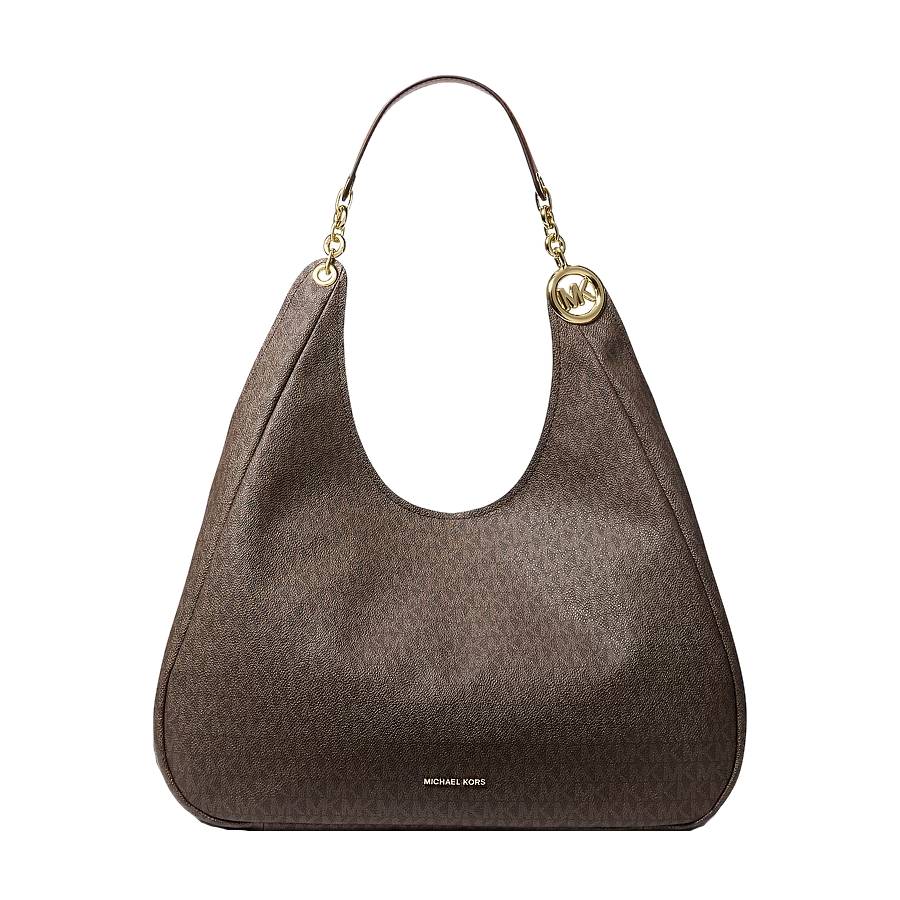 Ellie Signature Canvas Large Shoulder Bag  - Brown/Acorn