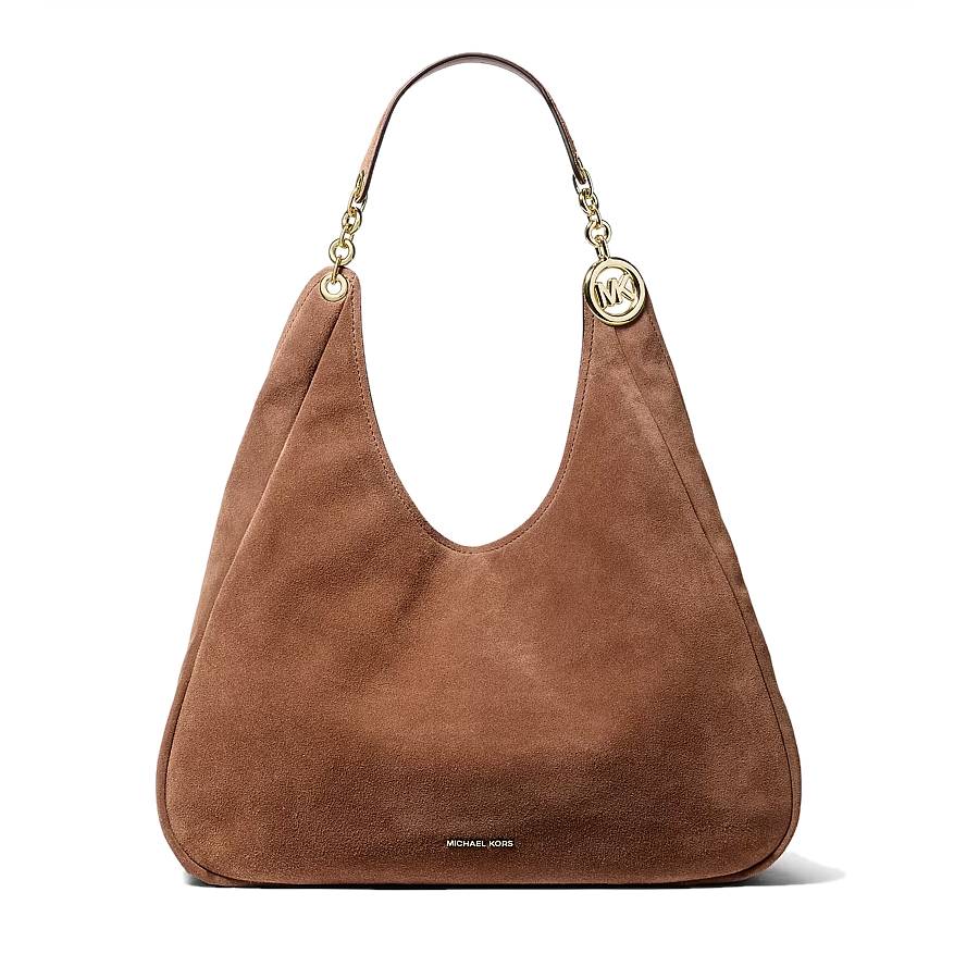 Ellie Suede Shoulder Bag - Large - Luggage