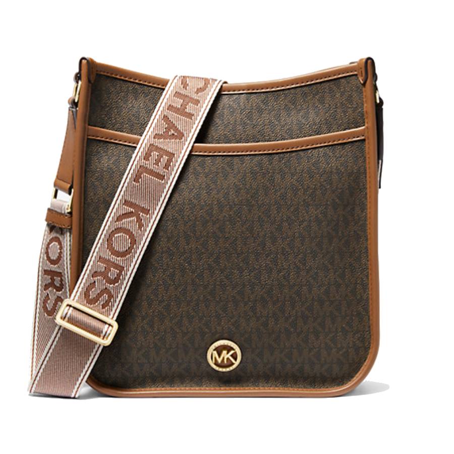 Luisa Signature Logo Messenger Bag - Brown / Luggage - Large