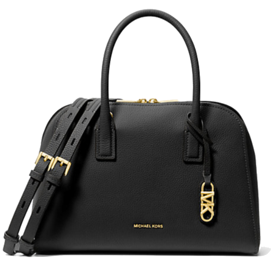 Ashton Zip Satchel Matte Pebble Leather - Black- Medium