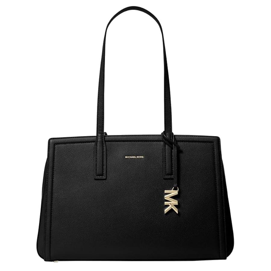 Laila Leather Tote Bag - Black - Medium