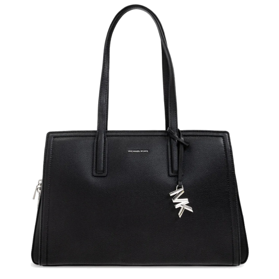 Laila Pebbled Leather Tote Bag - Black - Medium