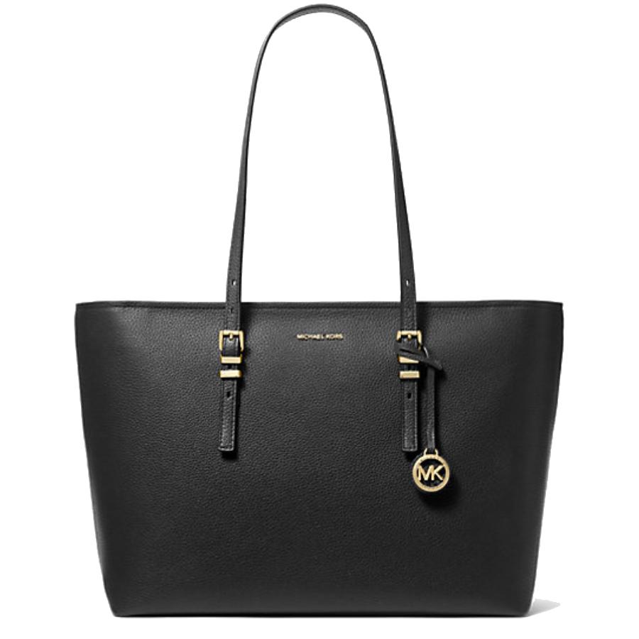 Quinn Leather Tote Bag - Black - Large