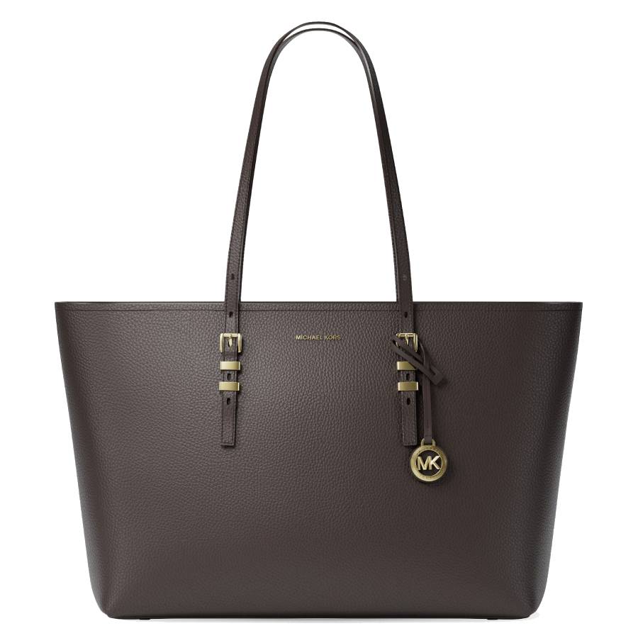 Sac fourre-tout Quinn en cuir grainé - Chocolat - Grand