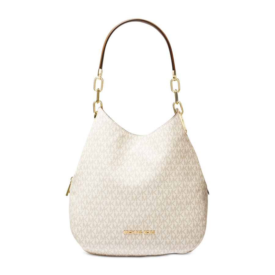 Lillie Logo Shoulder Bag - Vanilla / Acorn - Large