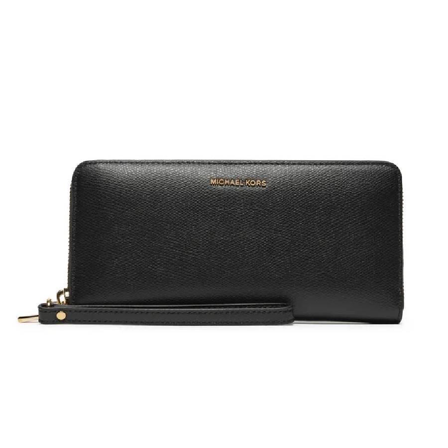 Jet Set Travel Leather Continental Wallet - Black - Large