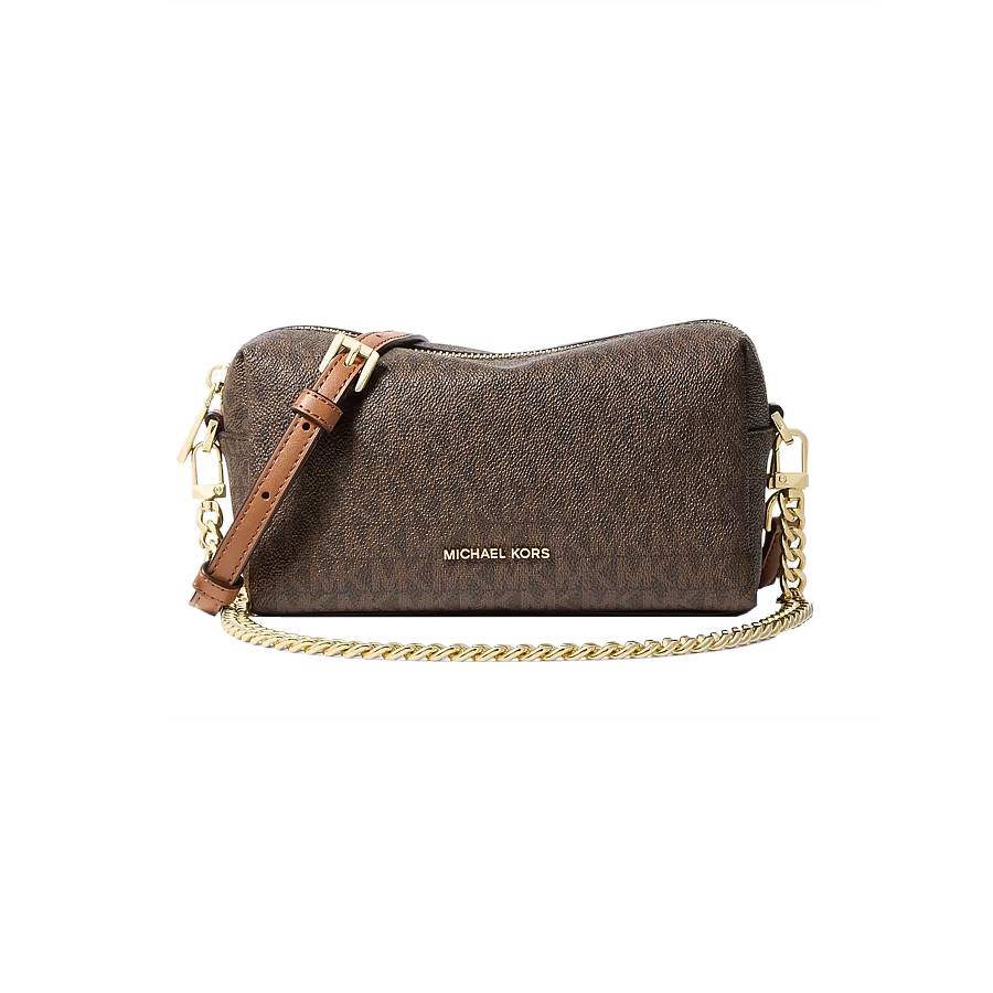 Bryant Small Chain Signature Canvas Crossbody - Brown/Acorn