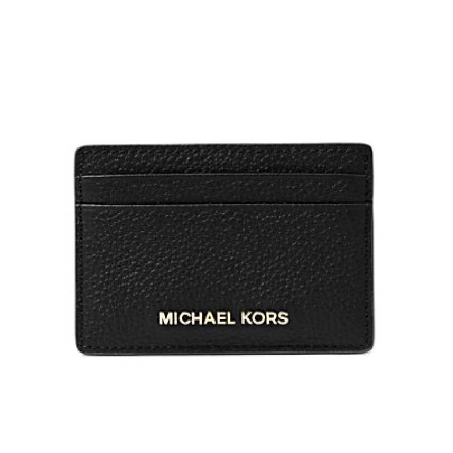 Mercer Pebble Leather Card Case - Black