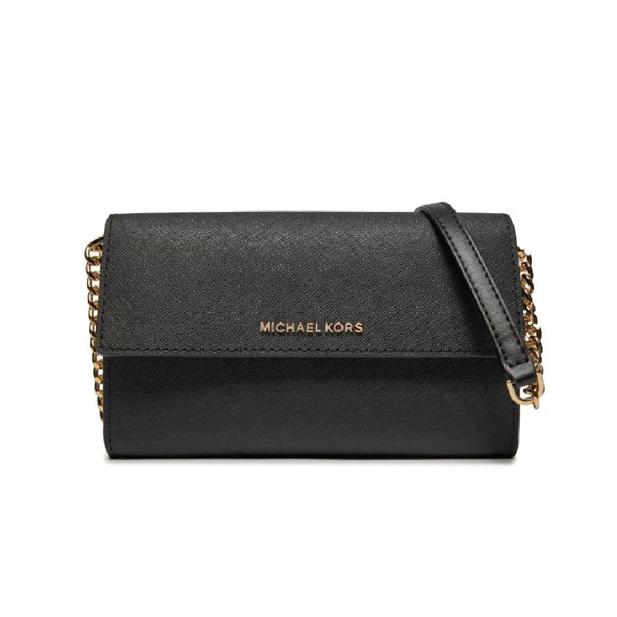 Jet Set Coin Wallet Saffiano Leather Crossbody Bag - Black - Large