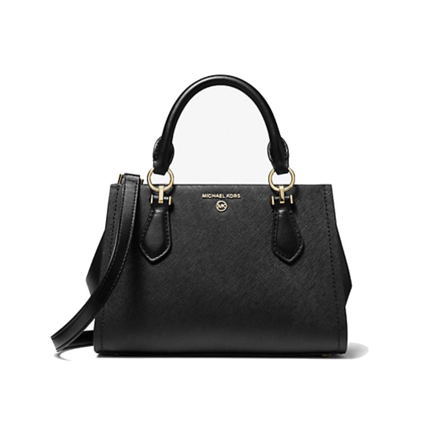 Marilyn Saffiano Leather Crossbody Bag - Black - Small