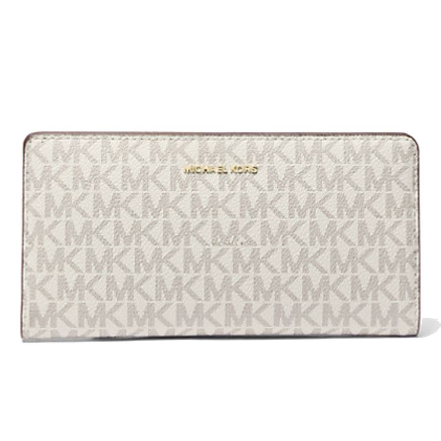Bryant Signature Logo Snap-Front Wallet - Vanilla/Acorn - Large