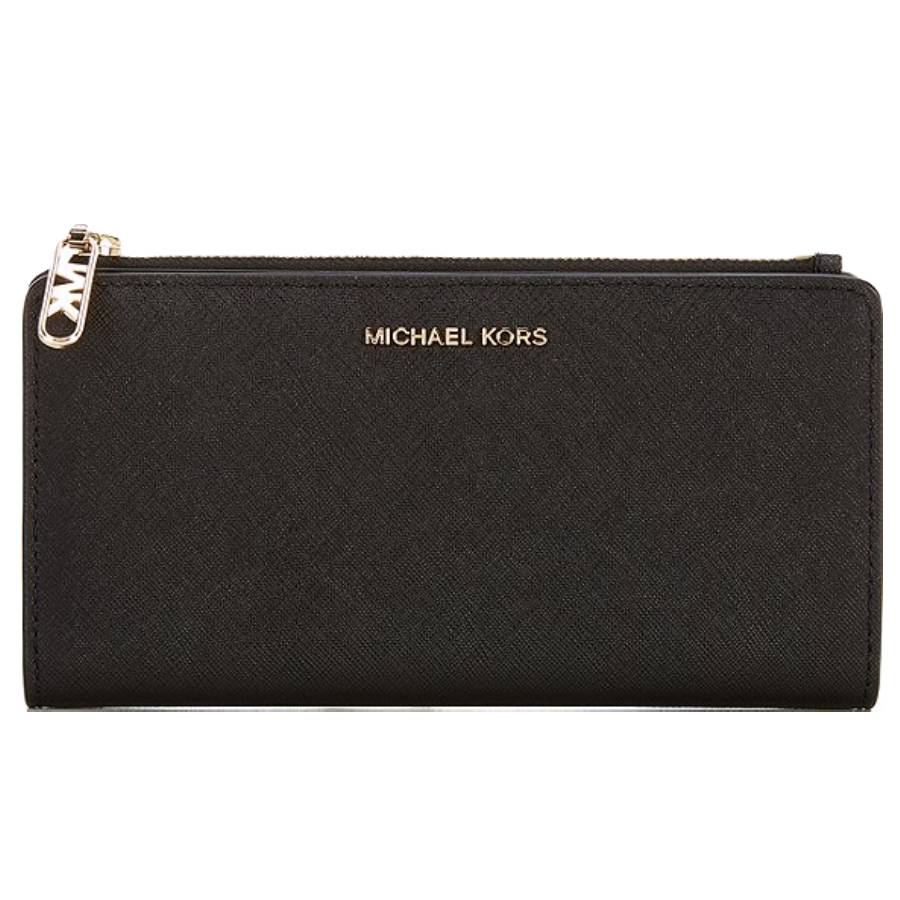 Empire Slim Snap Leather Wallet - Black - Large