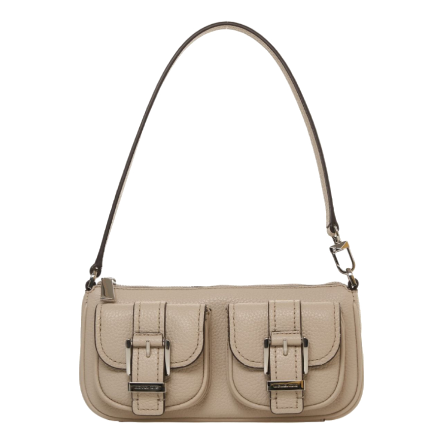 Pochette Zoe en cuir grainé - Sable clair -Petite