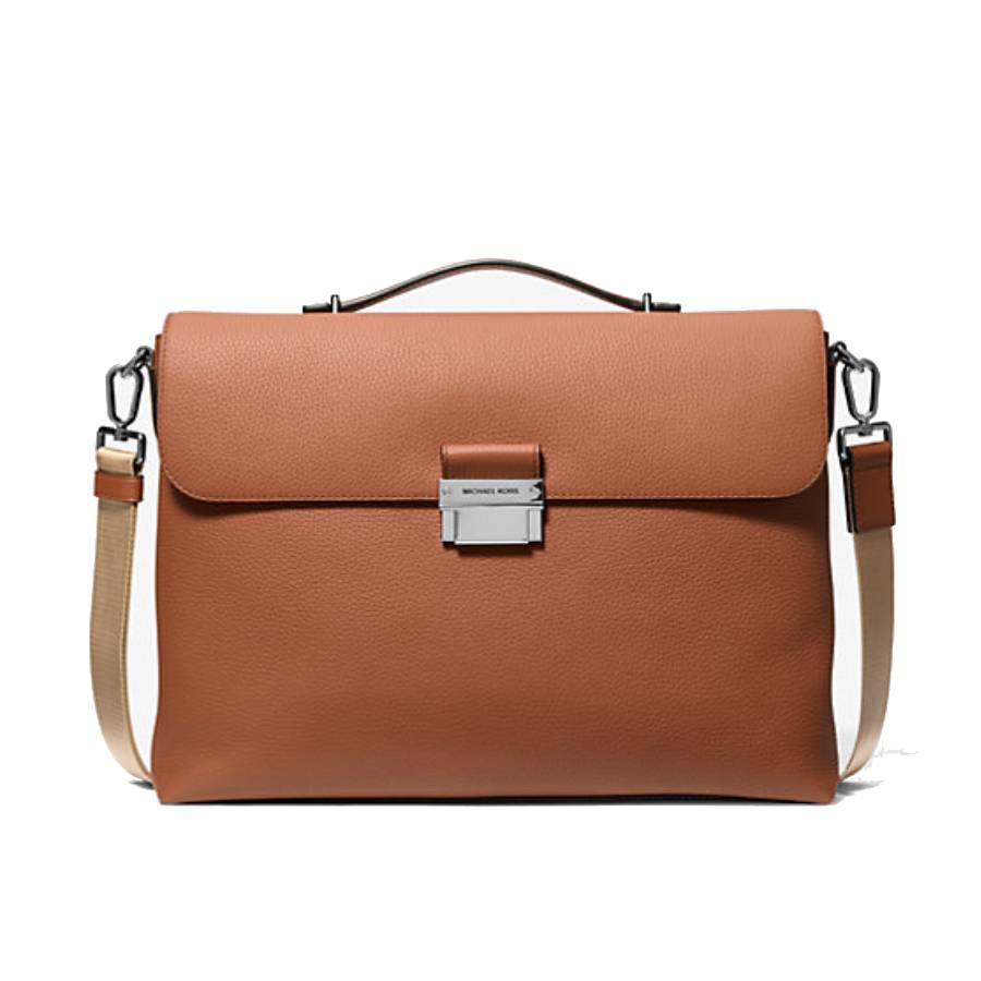 Hudson Pebbled Leather Briefcase - Luggage