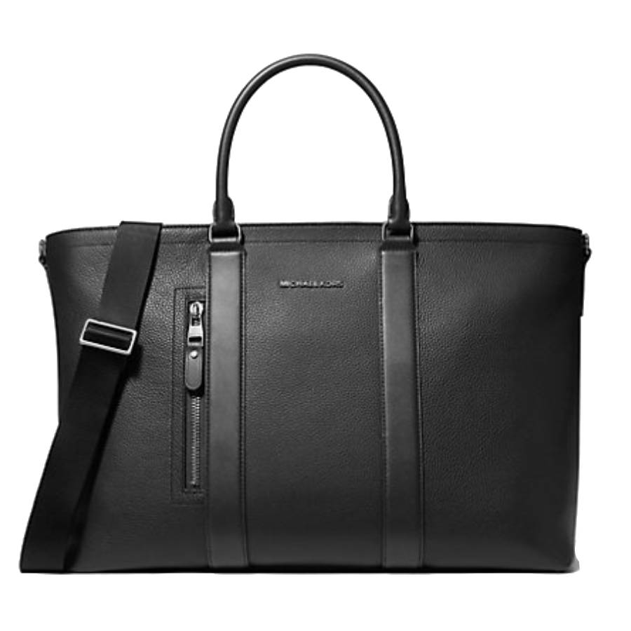Sac fourre-tout Hudson en cuir mat - Noir