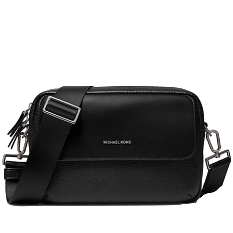 Sac à bandoulière Hudson en cuir mat - Noir