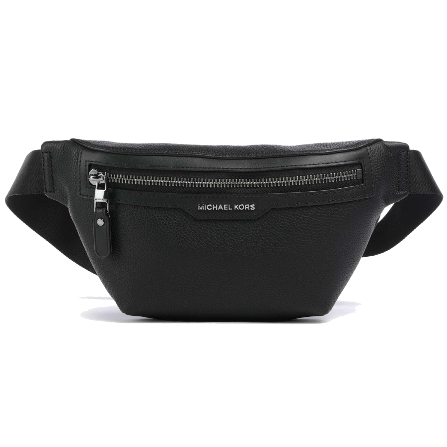 Hudson Pebbled Leather Belt Bag - Black