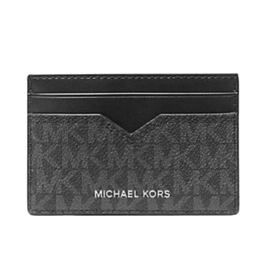 Hudson Notched Logo Card Case - Black - Small