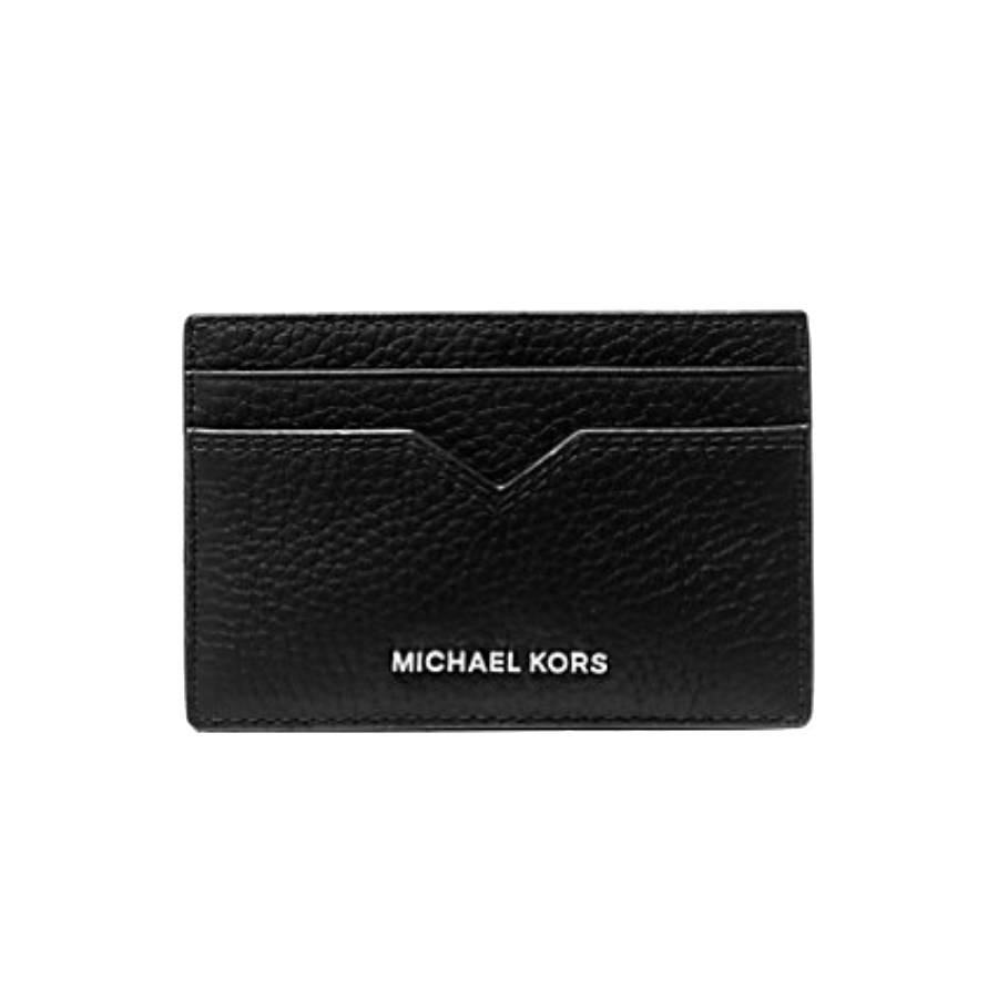 Hudson Pebbled Leather Card Case - Black