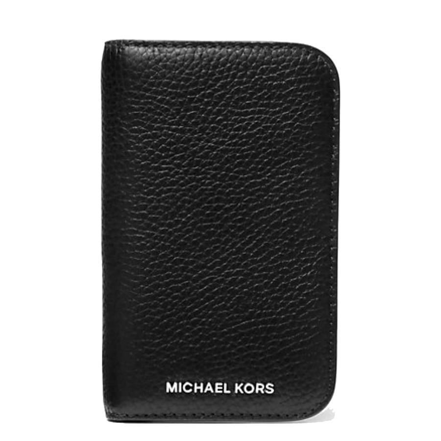 Hudson Matte Pebble Embossed Leather Snap Cc Wallet - Black