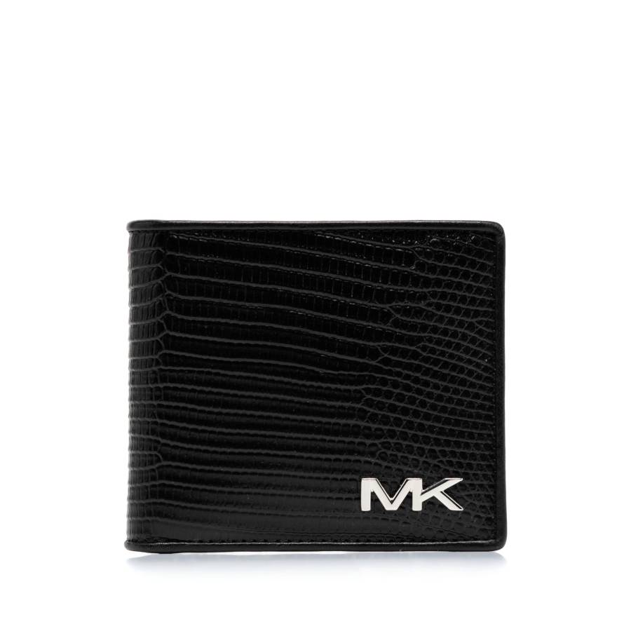 Portefeuille à double volet en cuir Varick - Noir