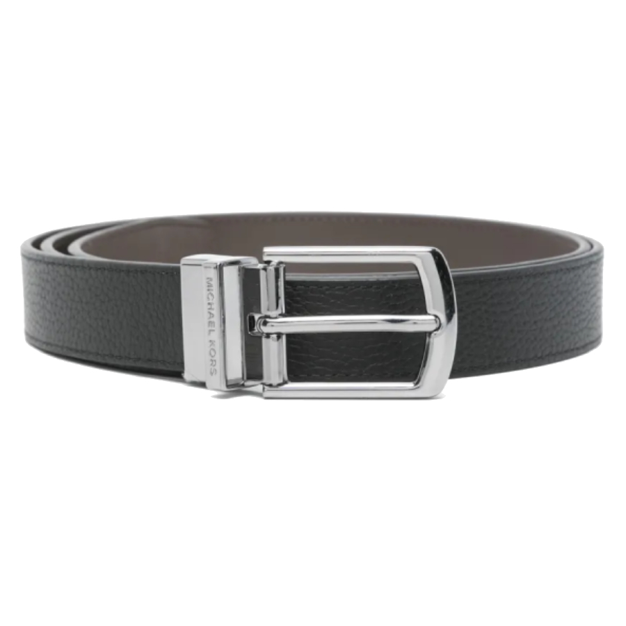 Pebbled Leather Dress Belt - Black - 31mm