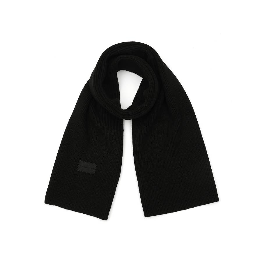 Fine Rib Scarf - Black