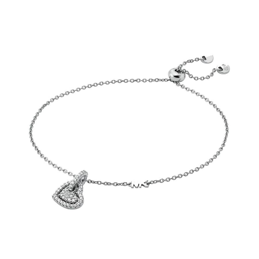 Kors Love Pave Heart Chain Bracelet - Silver