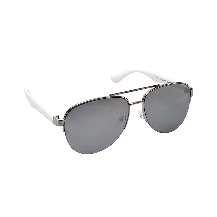 Lunettes de soleil pilote - Argenté / blanc