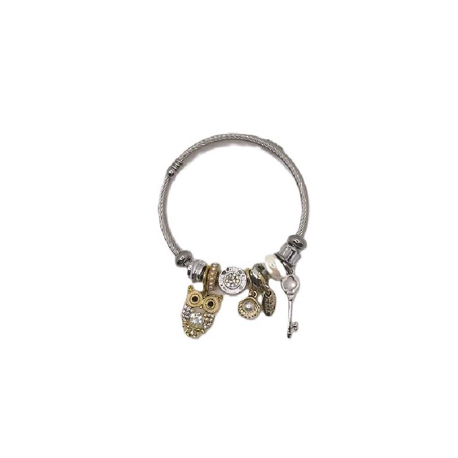 Bracelet à breloques en métal - Acier inoxydable
