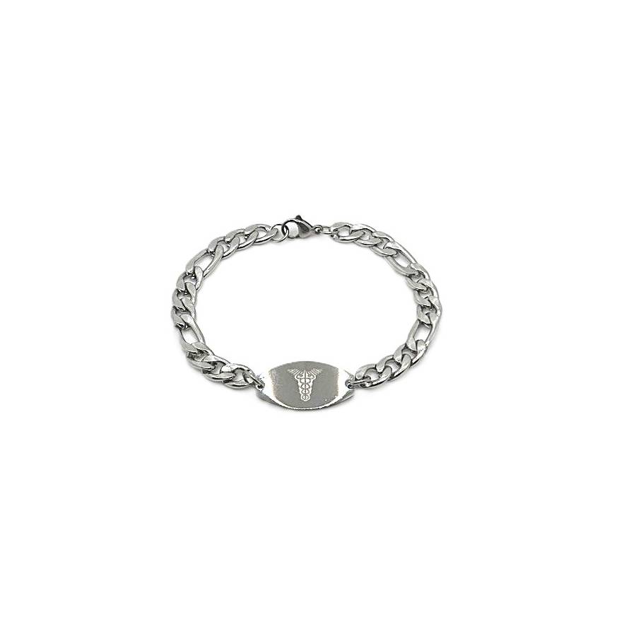 Bracelet médical en acier inoxydable - 8mm - Argent