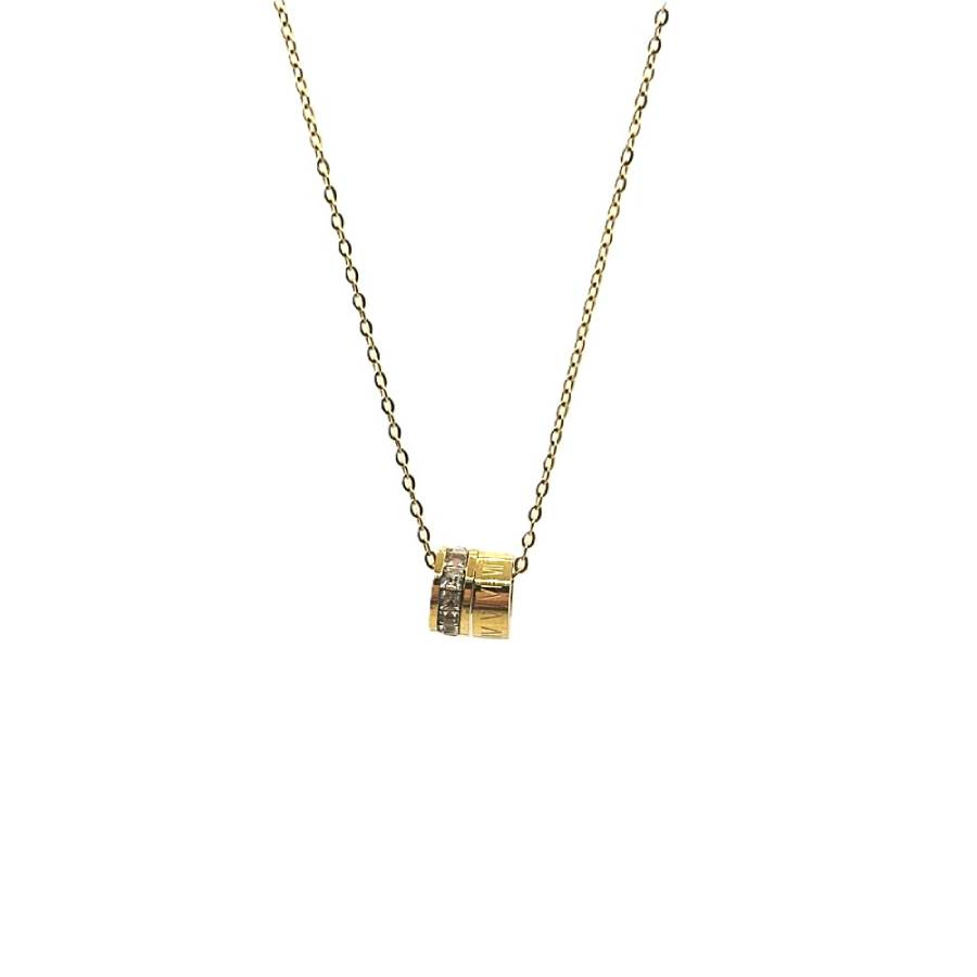 Collier pendentif en acier inoxydable - Or