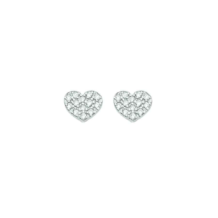 Boucles d'oreilles Lobe Heart - Argent