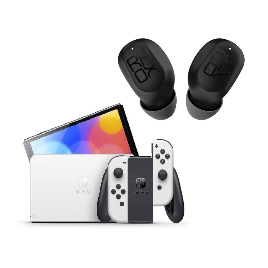 Switch Console OLED with RHOX LX True Wireless Earphones