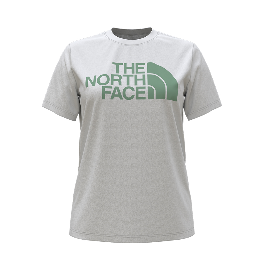 Short-Sleeve Half Dome Cotton Tee - Women - White - Large