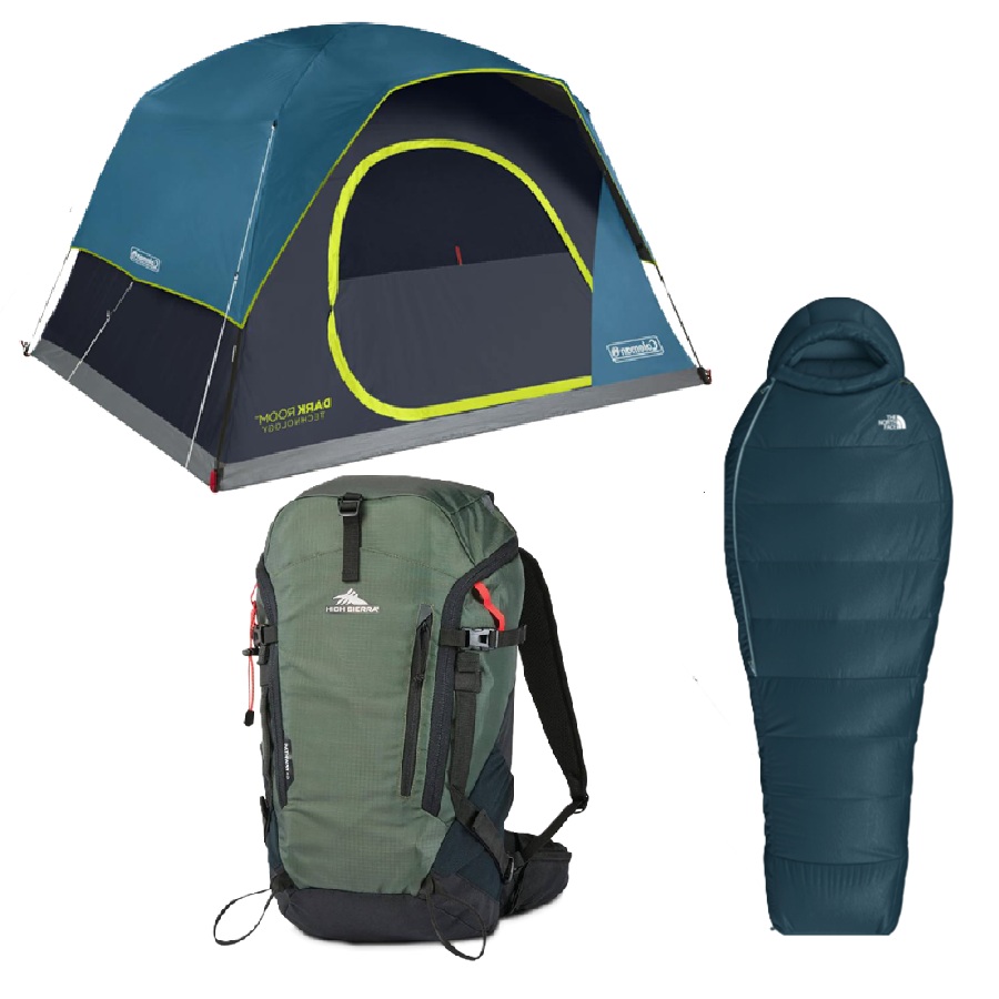 Sleeping Bag, Skydome Tent and Pathway Backpack Set