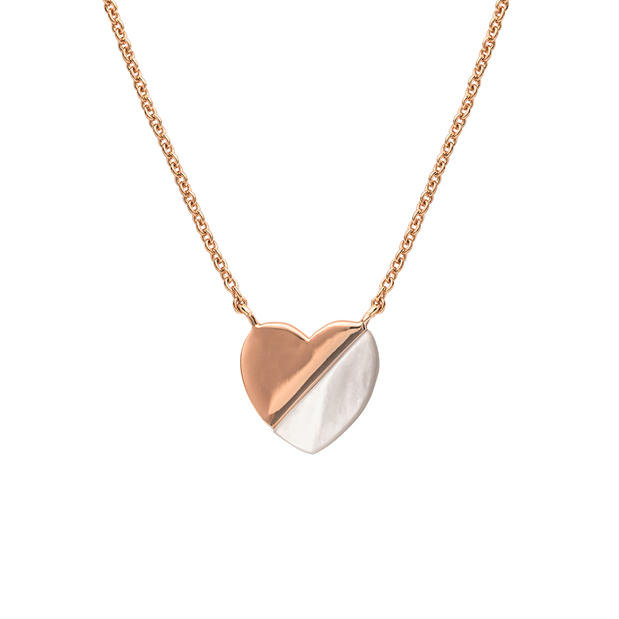 Collier à coeur ton or rose