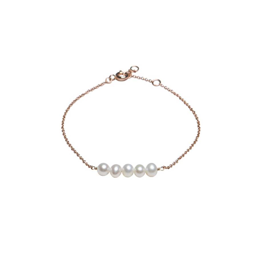 Pearl Row Bracelet - Rose Gold-plated Sterling Silver