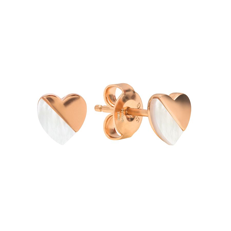 Boucles d'oreilles en forme de coeur ton or rose