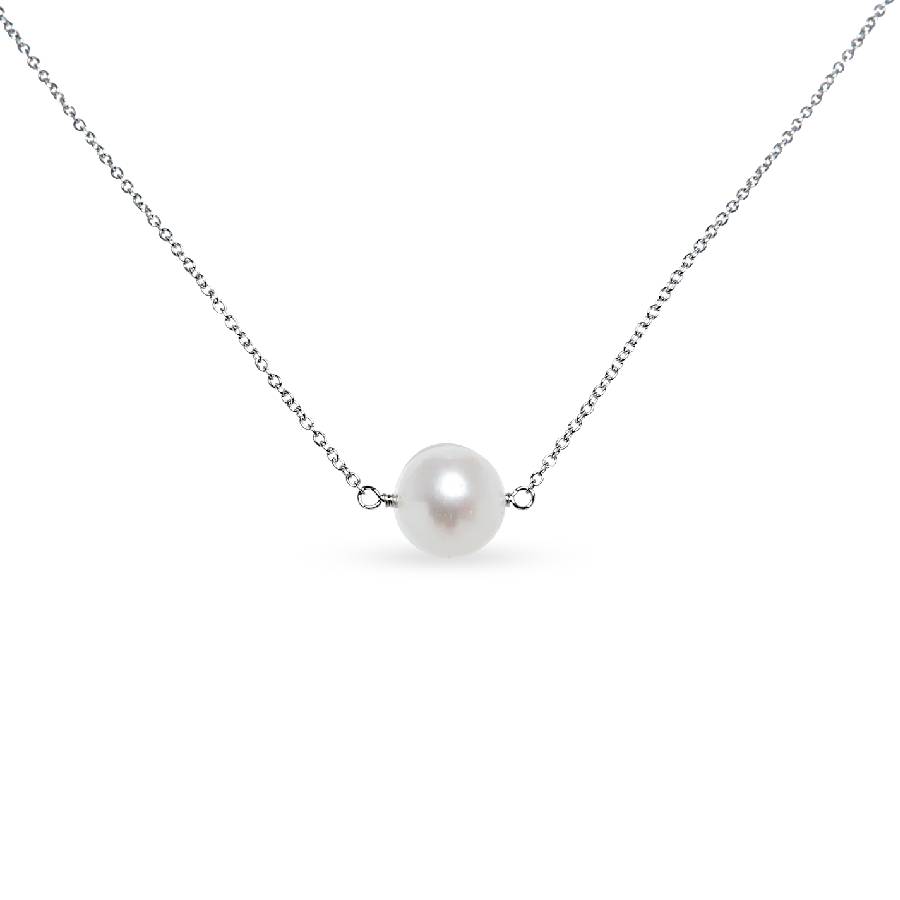 Simple Pearl Necklace - Sterling Silver